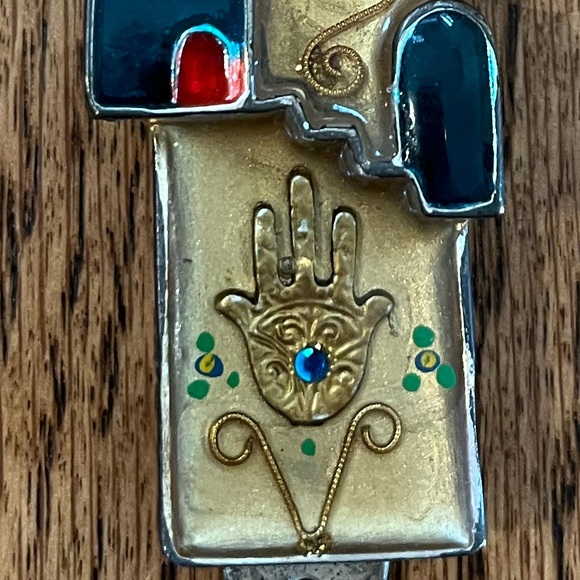 Yossi Steinberg Mezuzah. HANDMADE Judaica by Israeli Artist. Resin And Metal. - Picture 2 of 13